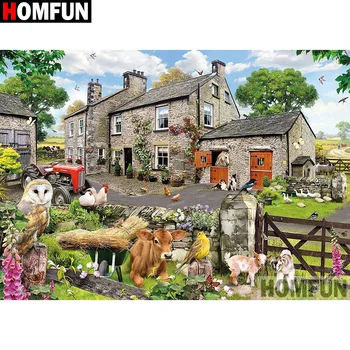 

HOMFUN Full Square/Round Drill 5D DIY Diamond Painting "House landscape"Embroidery Cross Stitch 3D Home Decor Gift A17527