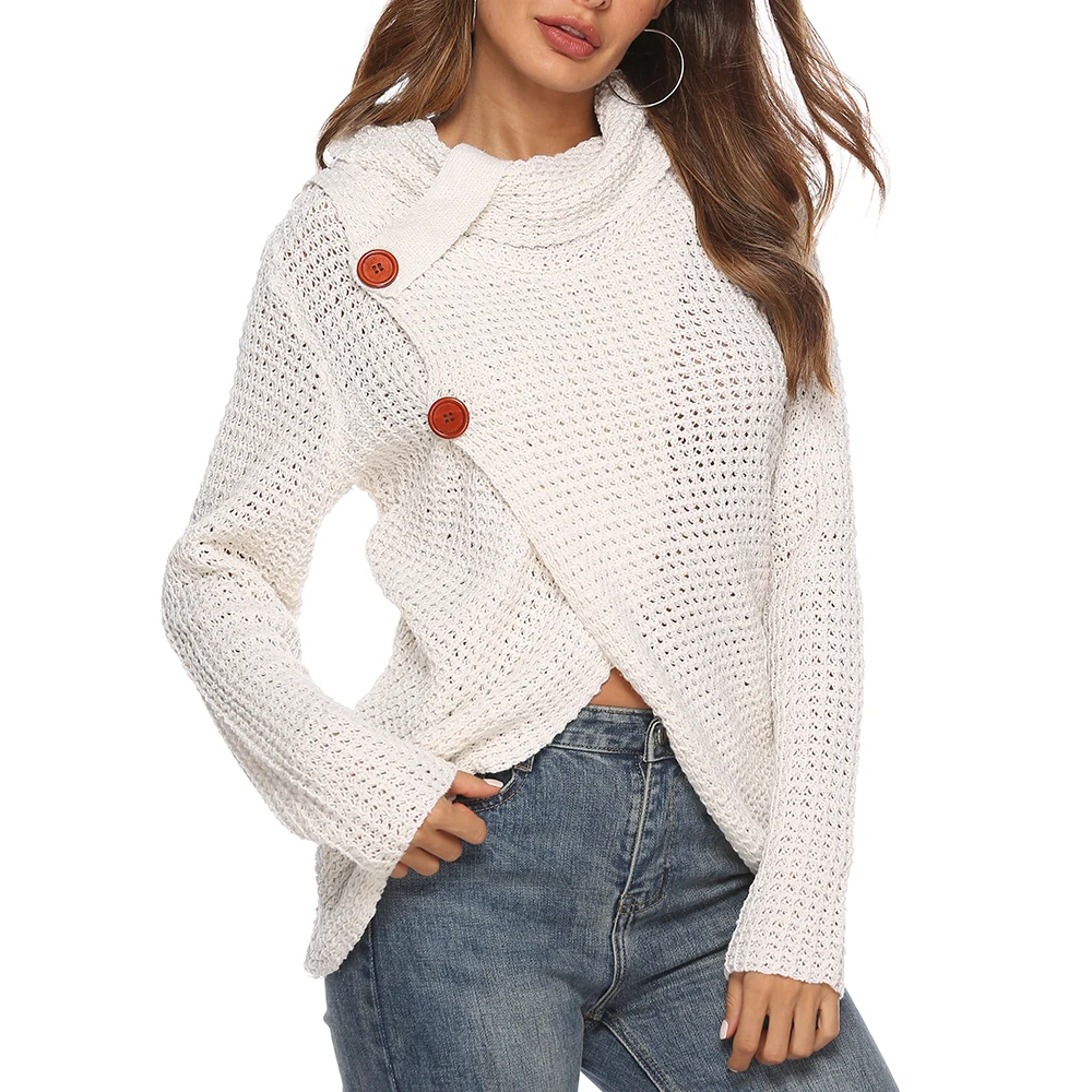 AVODOVAMA M Slim Fit однотонные вязаные женские свитера с пуговицами теплые пуловеры