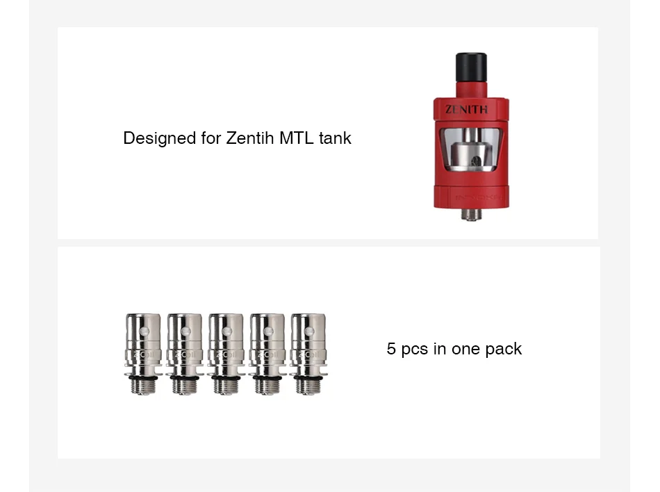 5 шт. Innokin Zenith сменная катушка 0.8ohm/1.6ohm испаритель для Зенита распылитель большой вкус электронная сигарета катушка для вейпинга