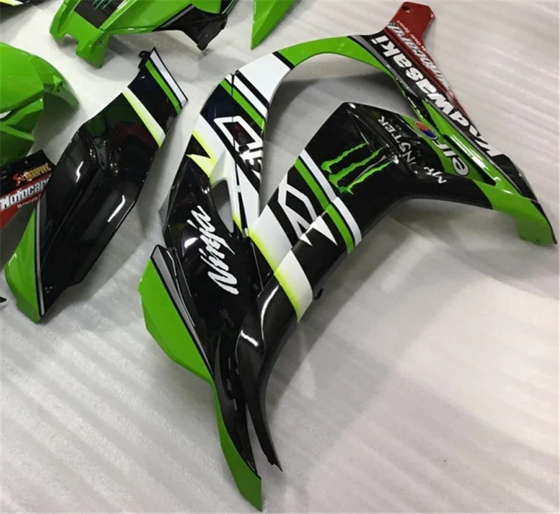 Наборы обтекателей мотоцикла для Kawasaki Ninja ZX 10R ABS впрыска пластмассовый чехол ZX10R зеленый черный на заказ корова