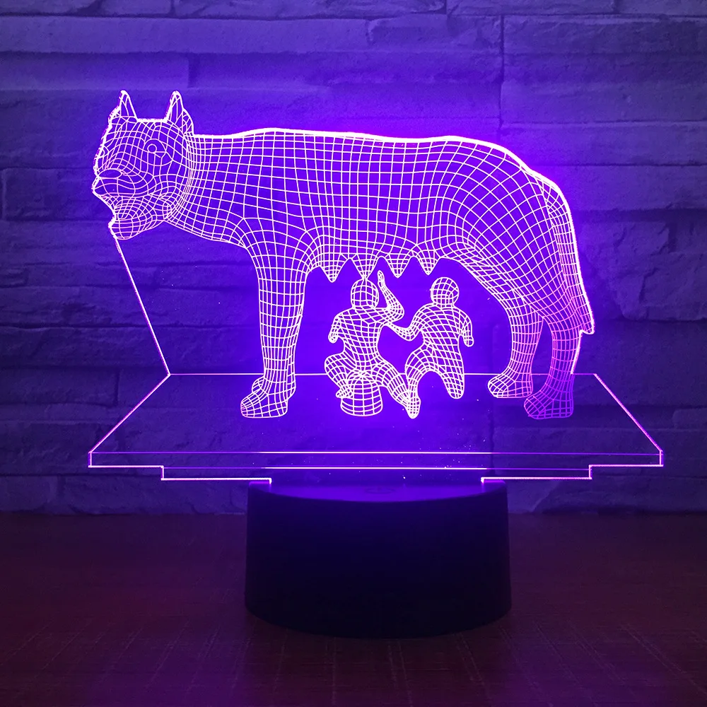 Доильные коровы 3D 7 цветов лампа визуальные Светодиодные ночные светильники для
