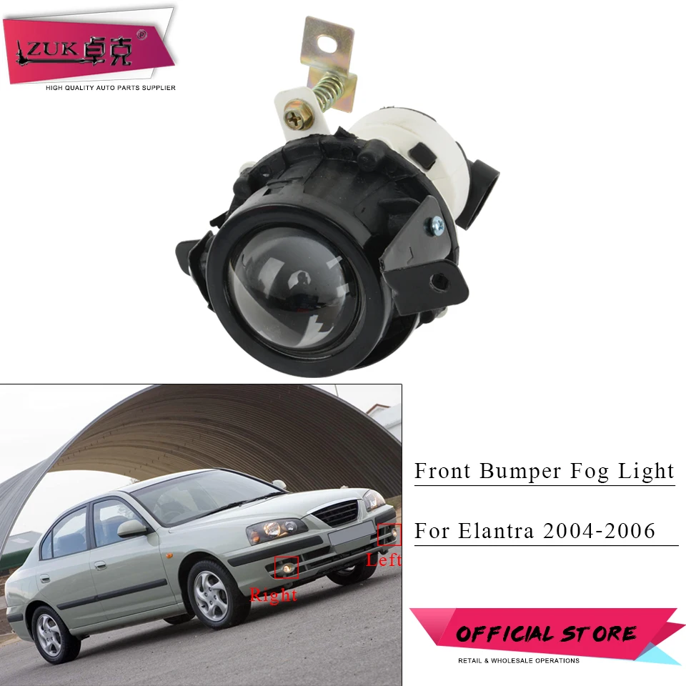 

ZUK Front Bumper Fog Light Fog Lamp Daytime Running Anti-Fog Light For Hyundai Elantra 2004 2005 2006 92201-2D500 92202-08000