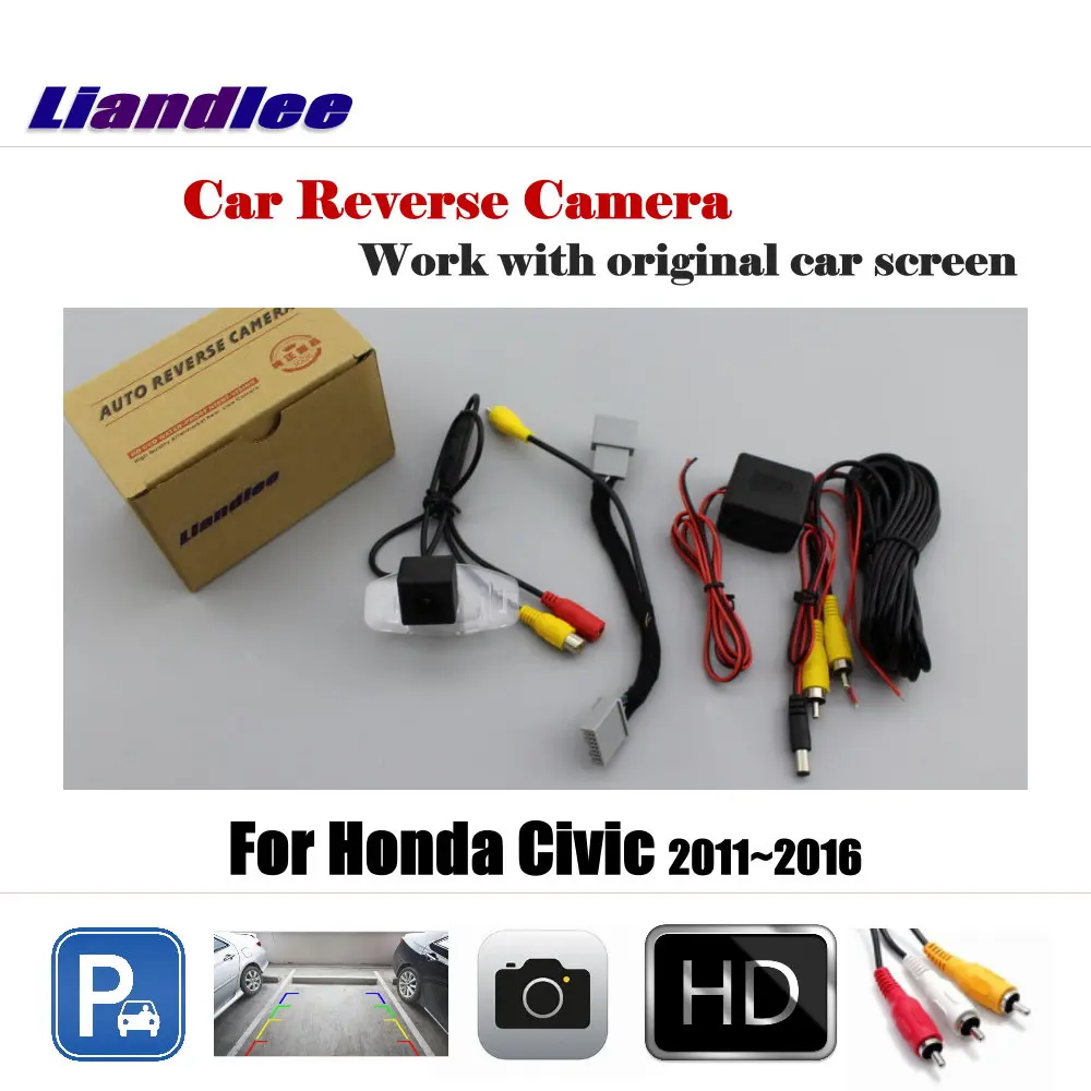Автомобильная камера заднего вида Liandlee для Honda Civic 2011 ~ 2016/камера работа с