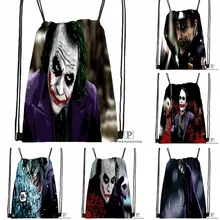 Пользовательские Джокер Темный рыцарь Drawstring сумка-рюкзак для парня девушку милый рюкзак дети сумка(черный назад) 31x40 см#180531-01-23