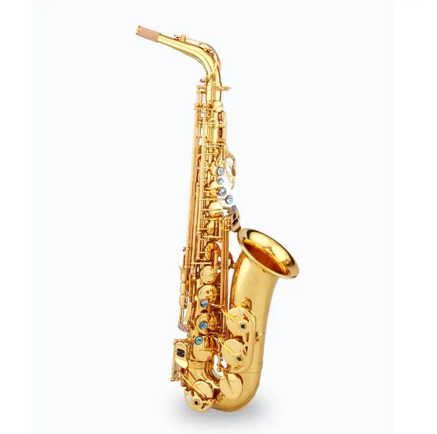 

Chinese Brand Original Taishan TSAS-767 E flat Alto Saxophone Gold Lacquer Abalone Port Button for Adult and Child