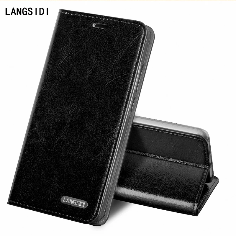 

LAGANSIDE brand phone case Clamshell three card oil wax leather models For iPhone X cell phone package All handmade custom