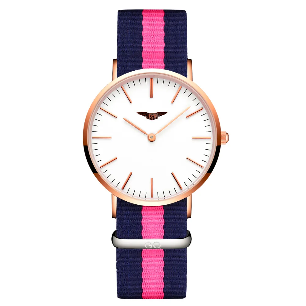 Часы женские с холщовым ремешком GUANQIN женские кварцевые часы простые модные часы для пары Мужские Женские часы relogio feminino