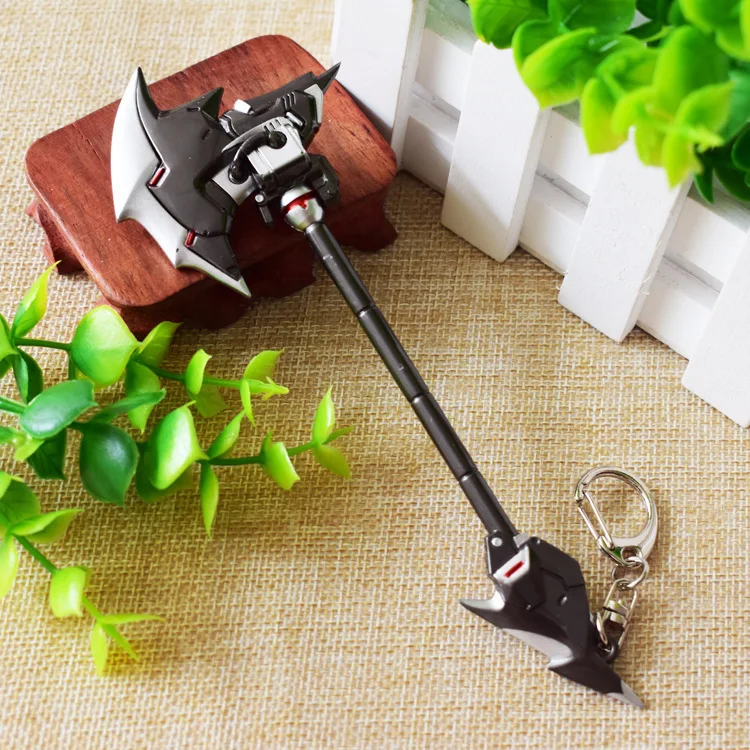 

Floretfig 16cm Overwatch Reinhardt figure weapon keychains Reinhardt Axe weapon model keychain cosplay use overwatch keychain