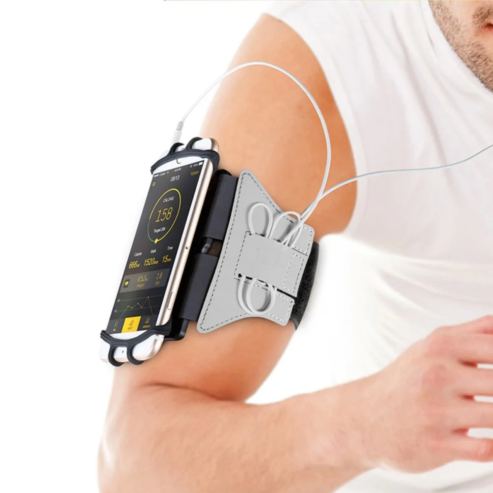 Goedkoop 3.5 6 inch Running SmartPhone Armband 90 graden Draaibare Running Bag riem Arm Band Jogging Fietsen Gym Arm Band Tas voor iPhone