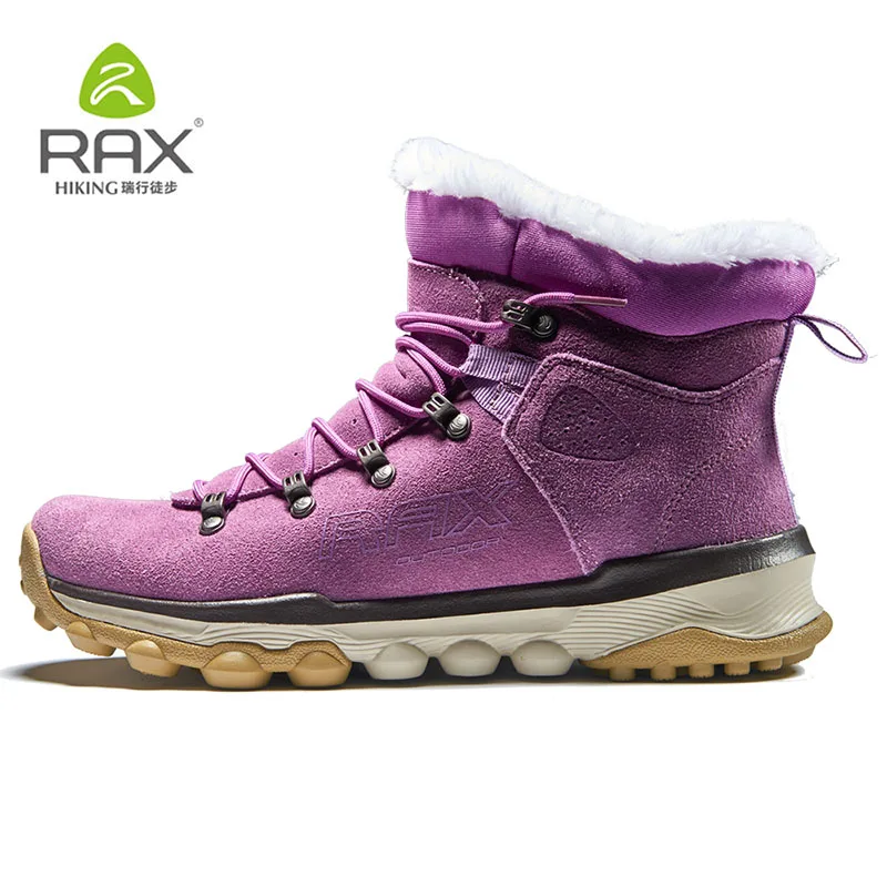Rax/Женские Водонепроницаемые замшевые теплые походные ботинки с меховой подкладкой; зимние ботинки с противоскользящей амортизацией; женская уличная обувь