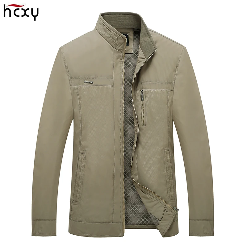 

HCXY Solid Color Men's Spring and Autumn Jacket Men's Business Casual Jacket Men's Stand Collar Jacket jaqueta masculino
