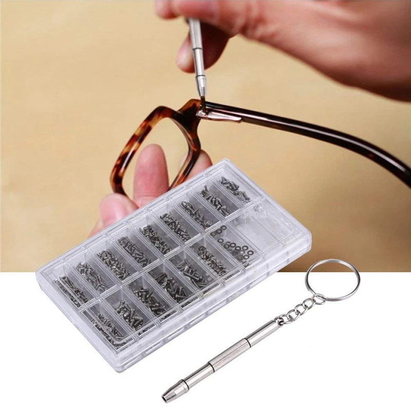 1000pcs Set Kits Stainless Steel For Micro Glasses Sunglass Watch Spectacles Phone Tablet Screws Nuts Screwdriver Repair Tool 6
