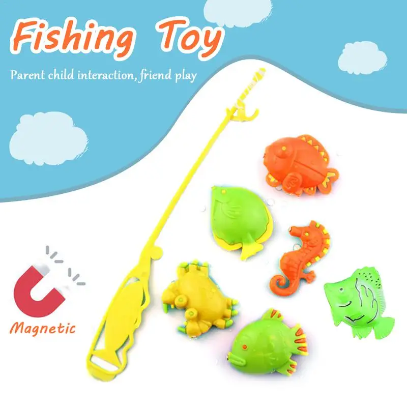 

6PCS Children Fishing Games Education Magnetic Fishing Toy Outdoor Funny Toy For Kids Gift