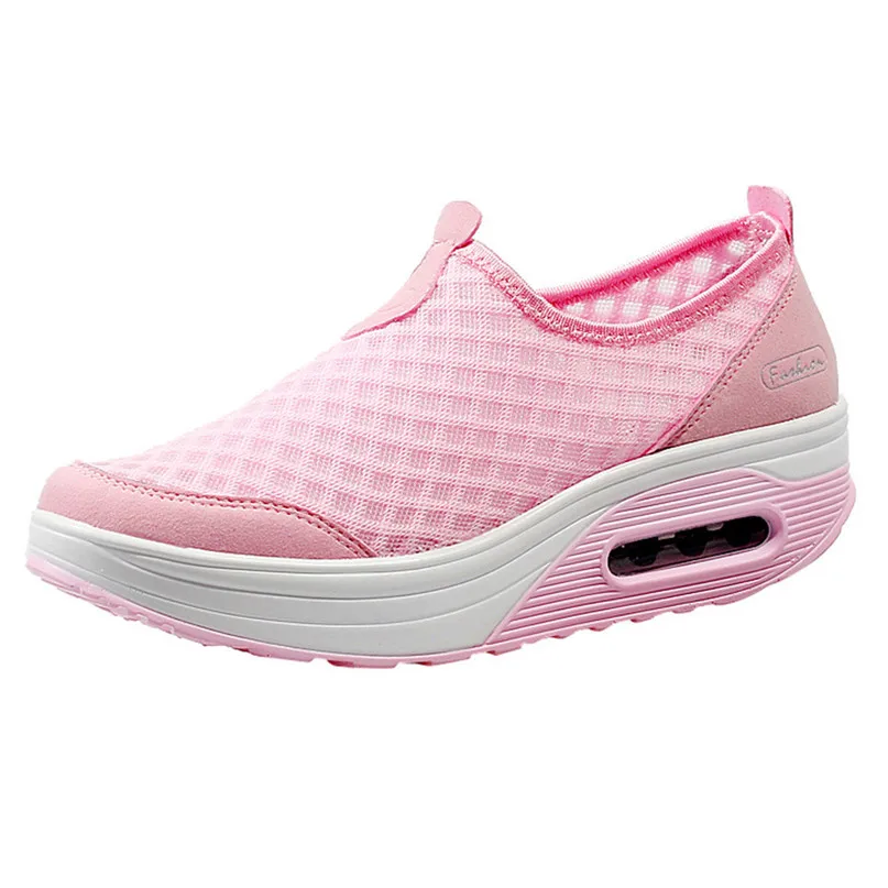 Women Sneakers Sports Shoes Breathable Walking Mesh flat Running Shoes Sneakers women 2018 tenis feminino #2S05#F (2) - 