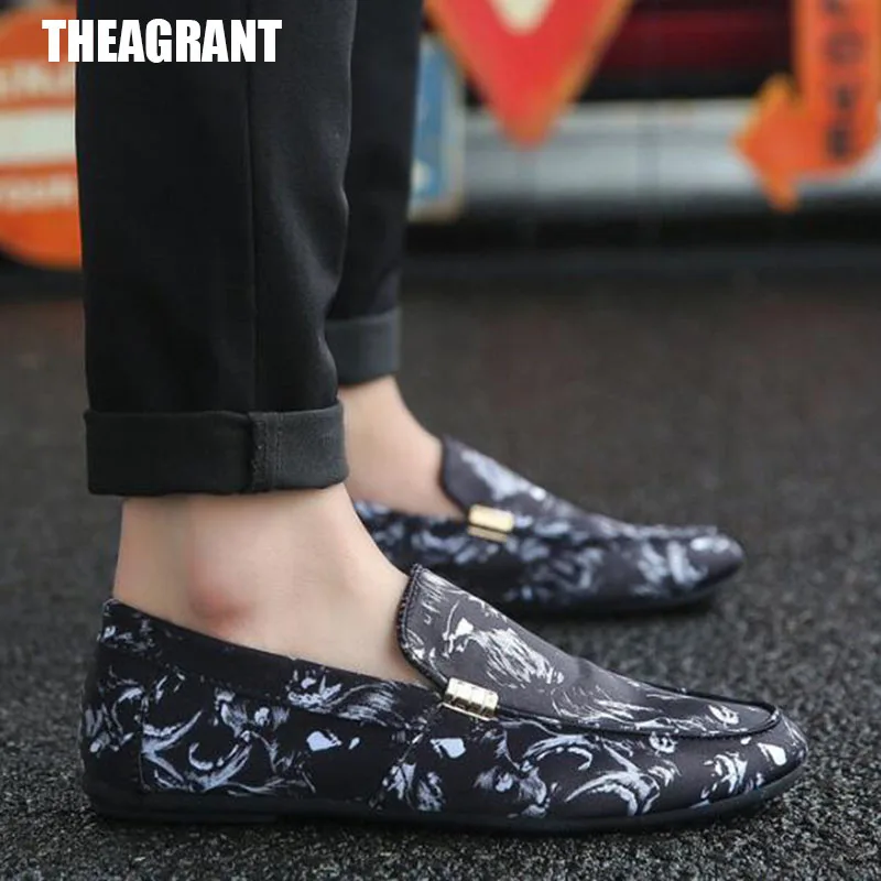THEAGRANT/; Лоферы для молодых людей; Мокасины без застежки; Мужская обувь; сезон весна-осень; мягкая мужская повседневная обувь на плоской подошве с цветочным рисунком; слипоны; MFS3017