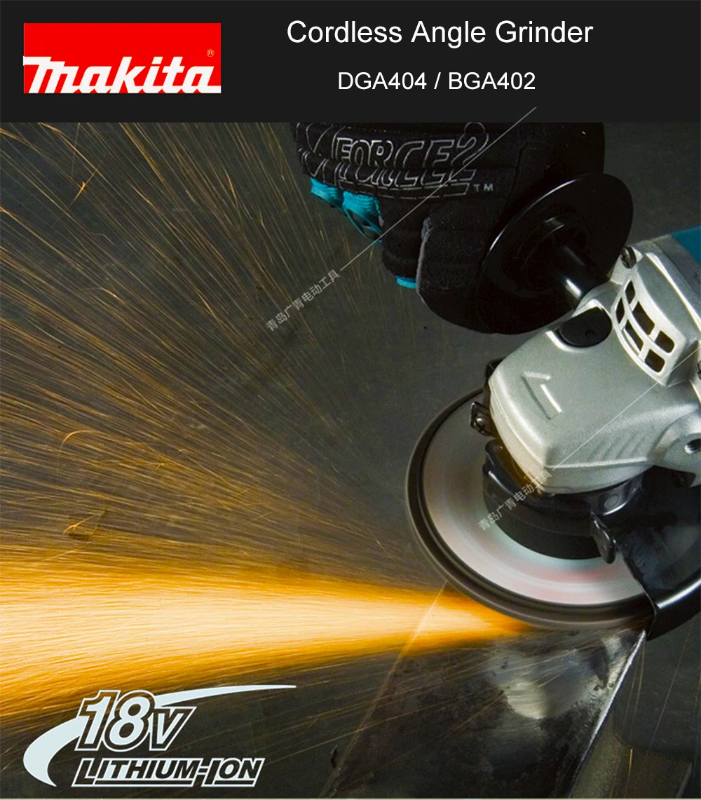 Япония Makita DGA402 зарядки угловая шлифовальная машина 18V 100 мм(") Металл полируя машина для резки 10000 об/мин DGA404