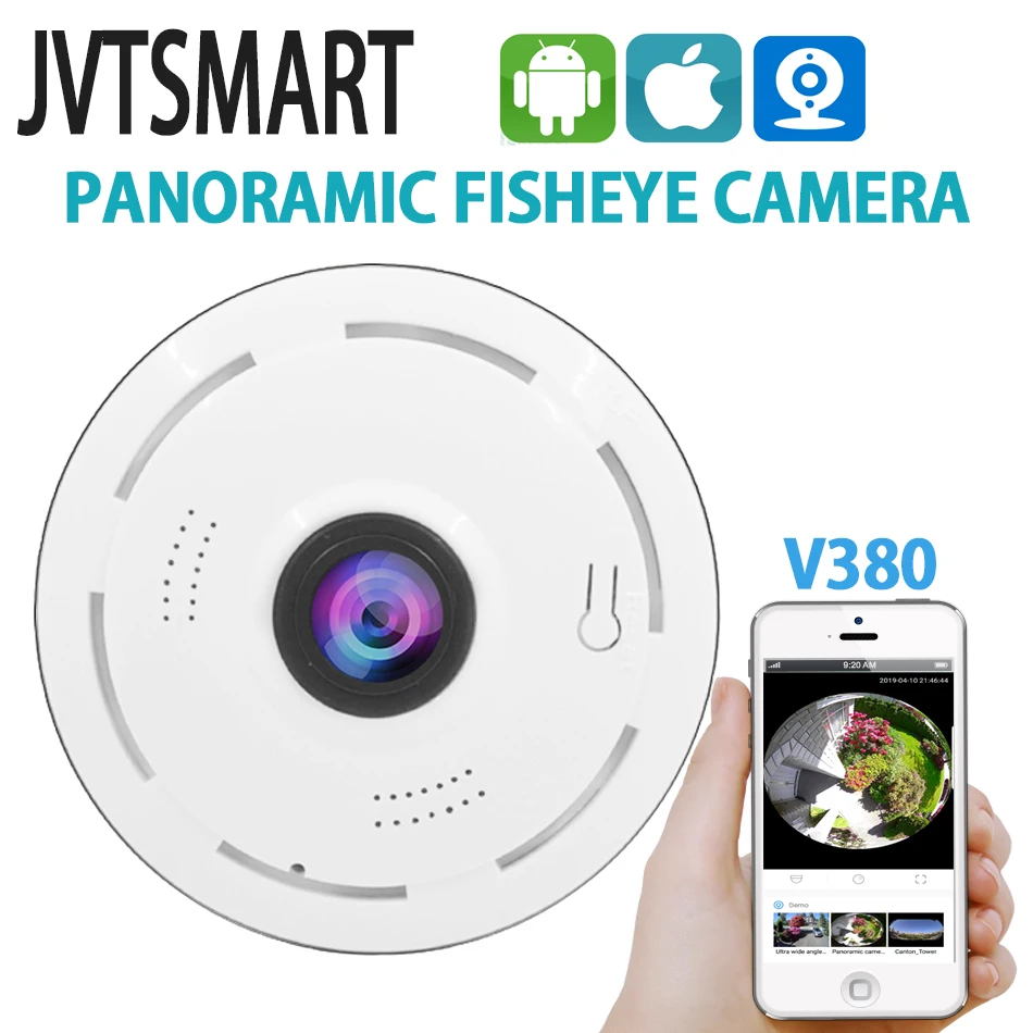 

jvtsmart Fisheye VR 360 Degree Wifi wireless Panoramic Camera HD 960P 1080p IP Camera Home Security Surveillance System Camera