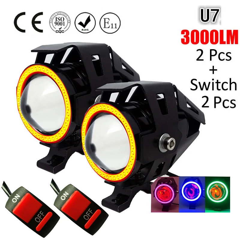 Wecade Motorcycle 125W CREE U5 LED Driving Fog Head Spot Light White Lamp Headlight Chrome Wecade Motorcycle 125W CREE U5 LED Driving Fog Head Spot Light White Lamp Headlight Chrome