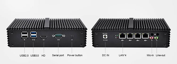 KANSUNG безвентиляторный мини-ПК с процессором Core3215U i3 и 4 гигабитными NIC AES-NI серийный Безвентиляторный Windows Linux мини-ПК