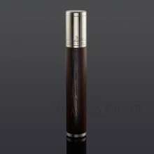 LUBINSKI Metal Wood Cigar Tube Holder Portable Single Cigar Case Professional Cigars Travel Humidor Box With Gift Box