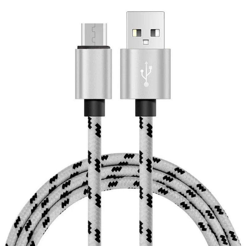 2 м Вязание Micro USB синхронизации данных зарядный кабель для samsung Galaxy S6/S6 mini edge plus Mega для samsung Galaxy Note 5 Edge - Цвет: Белый