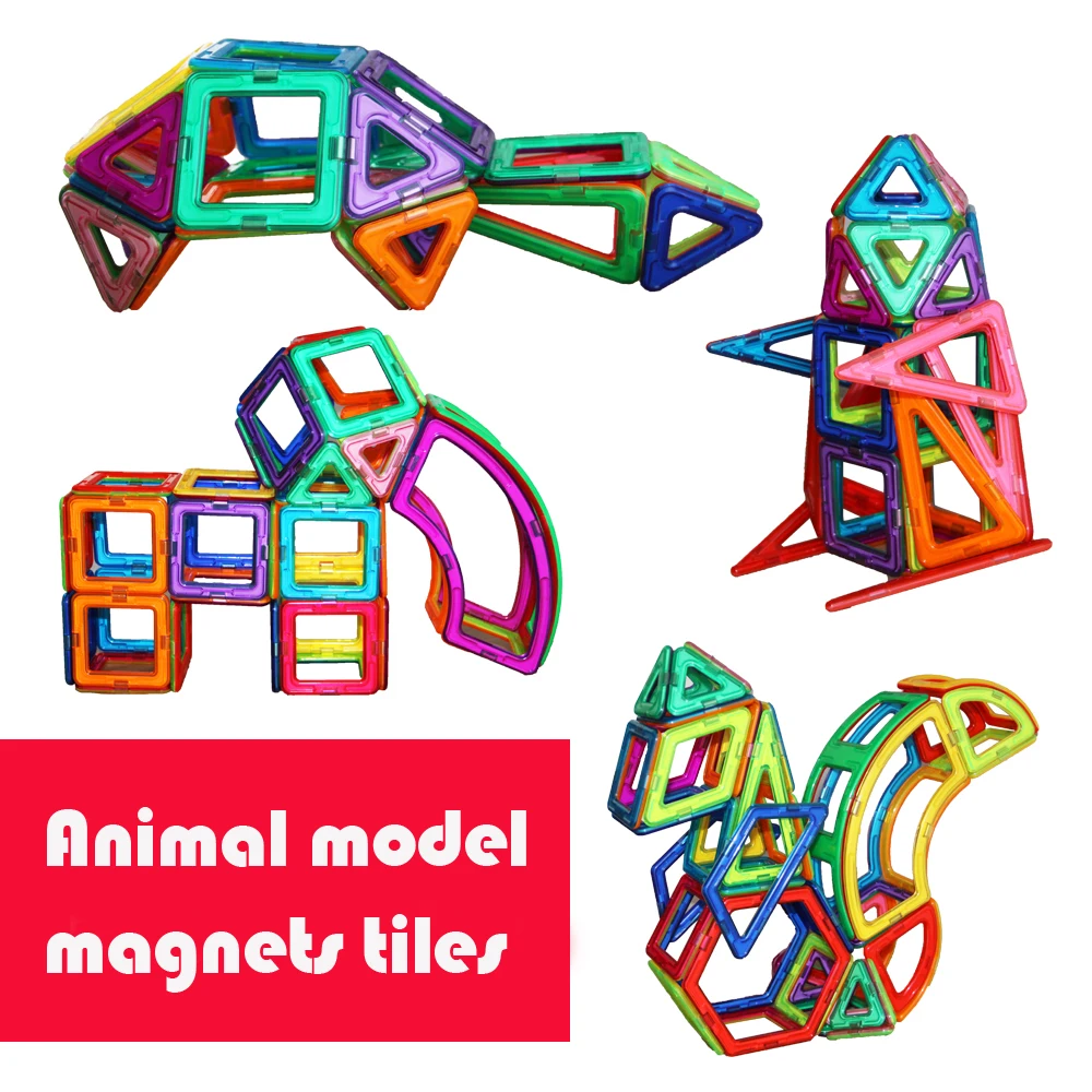 Animal Model Set Tiles Constructor Building Blocks