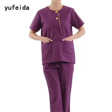 YUFEIDA скрабы медицинская форма одежда для женщин скрабы набор костюм медика s топ и брюки униформа для медсестер костюм медика набор