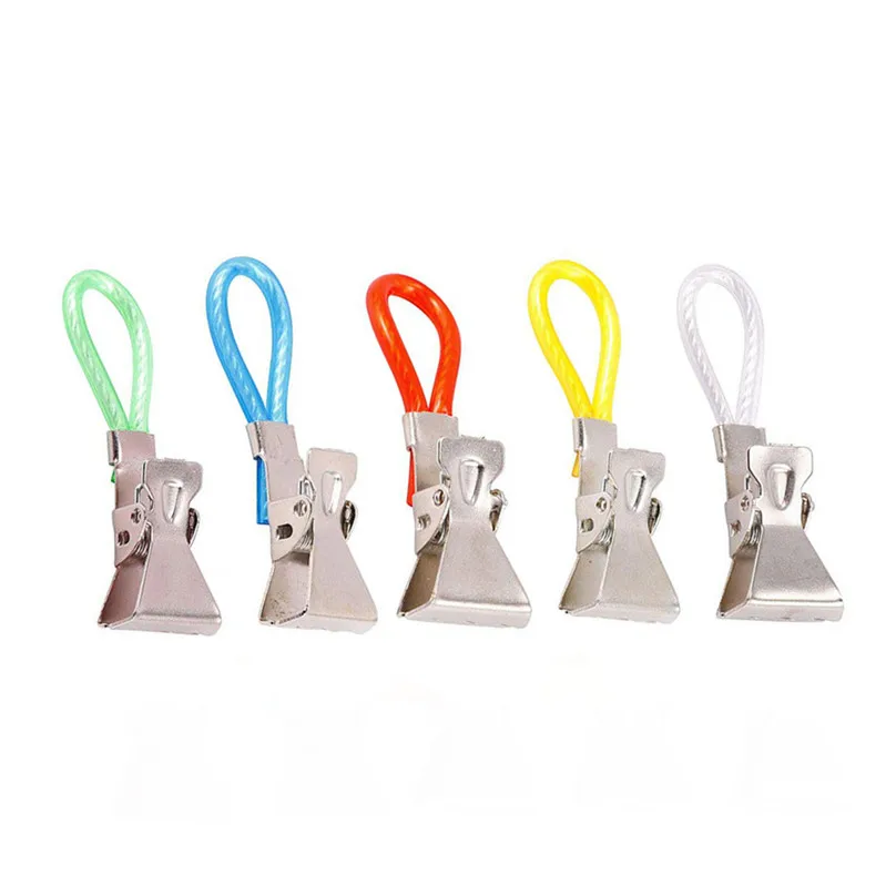 5Pcs Durable Tea Towel Hanging Clips Clip On Hook Loops Hand Towel