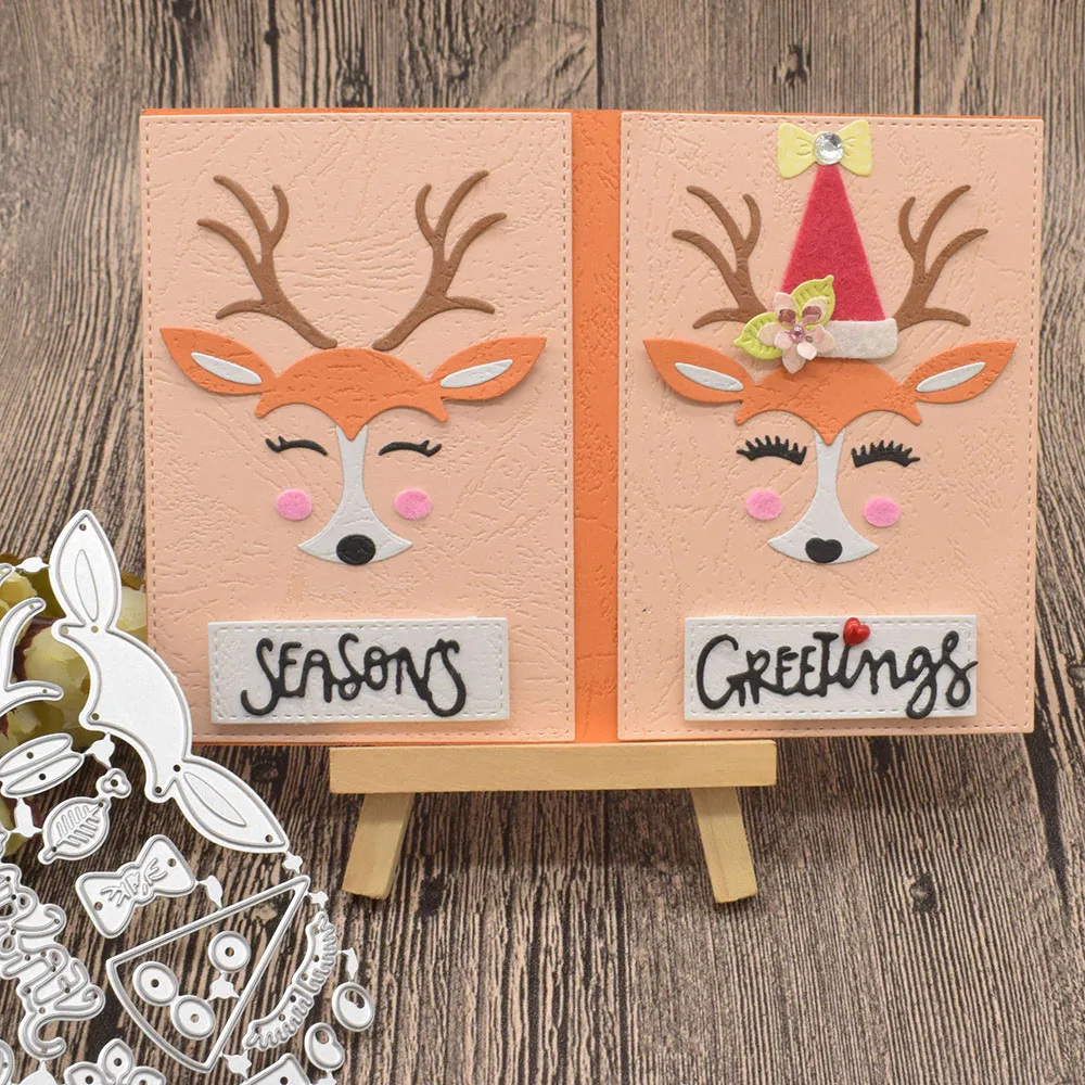 

Cute Deer Animal Metal Cutting Dies For Scrapbooking DIY Paper Greetings Card Album Decoration Embossing Template Craft Dies