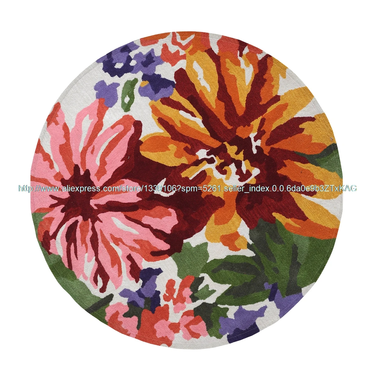 Watercolor Flower Custom Chic Round Absorption Rug Bathroom Mat Bath Mat Set kitchen Door Floor