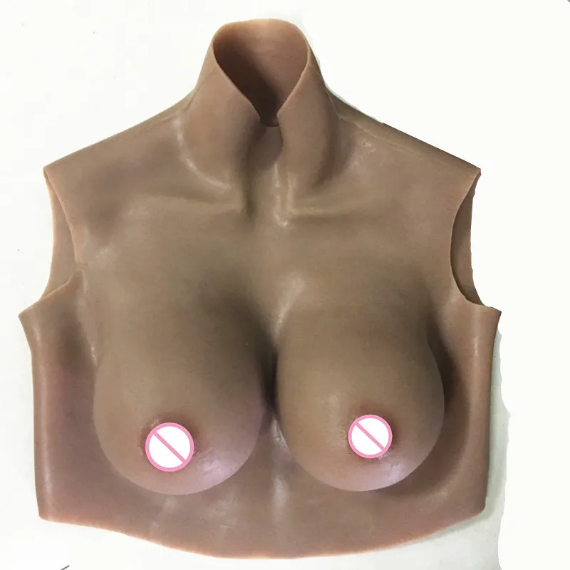 

G Cup Brown Color Silicone Breast Form Prosthesis Artificial Breast Transvestite Fake Chest Shemale Transgender Crossdresser