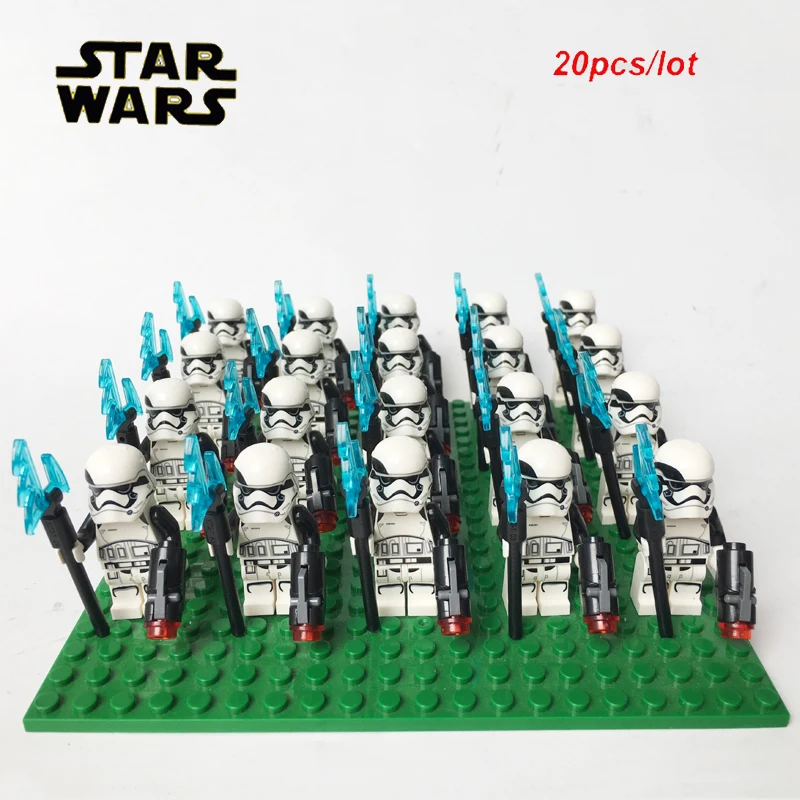 

Brand New 20pcs/lot Star Wars First Order Sw886 Storm clone trooper Executioner With Gun Compatible 75197 block kids toys