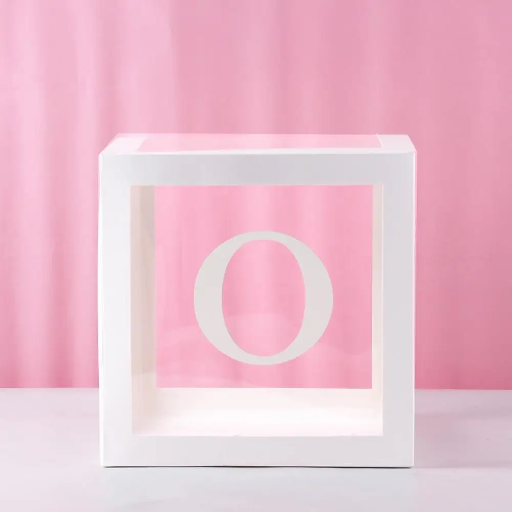 QIFU прозрачная коробка для свадебного декора для маленьких мальчиков и девочек, вечерние принадлежности для вечеринки на крестины, первый день рождения - Цвет: Alphabet Box O