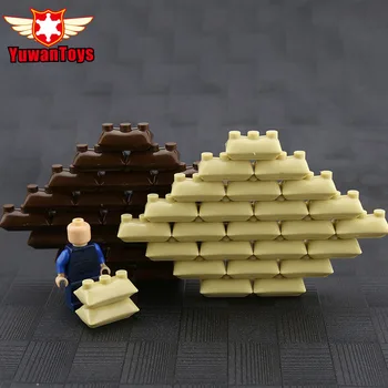 

25 Pcs Two Colors Sandbag Army City Weapons Swat Police Military Model Building Bricks Block DIY Figure Toys For Kids