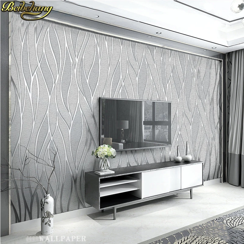 Us 36 96 44 Off Beibehang Modern Personality Curve Gray Striped Wallpaper For Walls 3 D Wallpaper For Wall Paper Bedroom Wall Papers Home Decor In