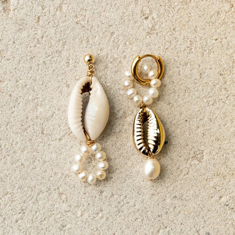 

ZA beach bohemian aretes de mujer stud bijoux earrings for women handmade drop Cowrie Shell Freshwater pearls earring 2019 boho