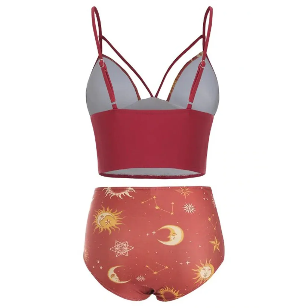 Женский раздельный купальник Bikuni Раздельный Танкини пуш ап размера плюс пляжная