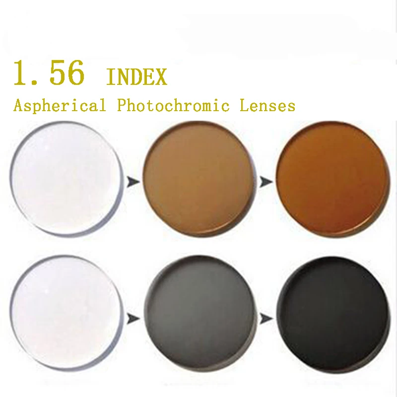 

AISSUARVEY men women lenses 1.56 index aspherical photochromic lenses grey or brown color men women lenses