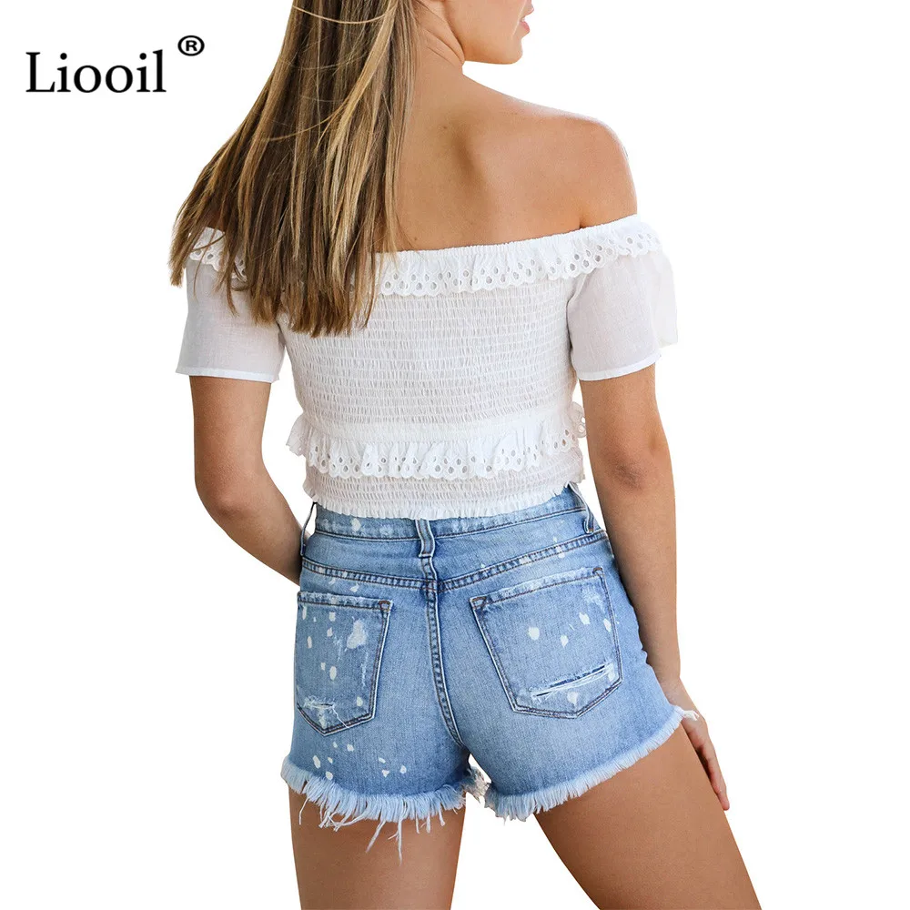Liooil Blue Plus Size Hole Shorts Women Casual 2019 Cotton Sexy Rave Jean Short Fashion Mid Waist Pocket Tassel Denim Shorts Liooil Blue Plus Size Hole Shorts Women Casual 2019 Cotton Sexy Rave Jean Short Fashion Mid Waist Pocket Tassel Denim Shorts