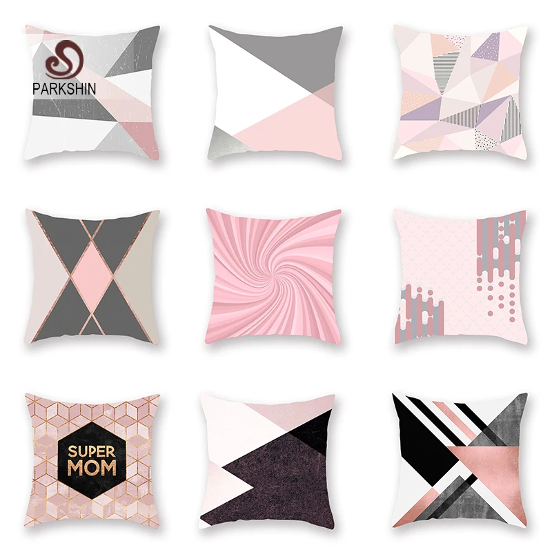 

Parkshin Girl Cushion Cover Throw Home Decorative Geometry Pillow Case For Sofa Bed Chair Printing Home Decor Cushion Case