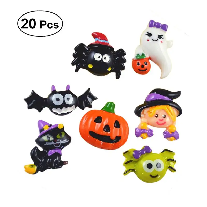 

20pcs Resin DIY Accessories Halloween Crafting Flatback Embellishments for Headdress Phone Case Scrapbooking Photo Album