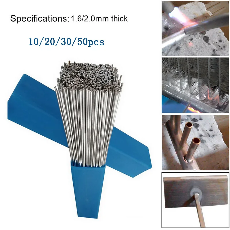 

10/20/30/50pcs Aluminum Welding Wire Rod 1.6/2mm*500mm Low Temperature Aluminum Solder Rods Flux Cored Soldering Multi-Tools