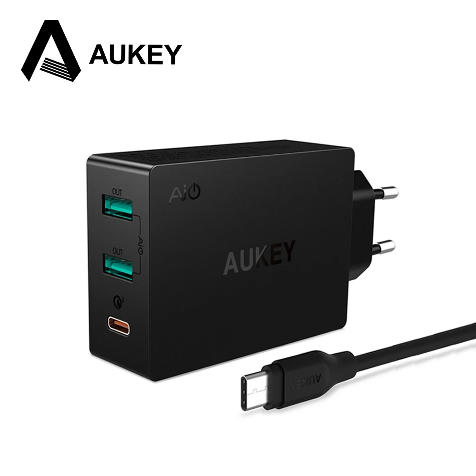 bilder für AUKEY 2-in-1 Ladegerät Schnellladung 3,0 USB Typ C Telefon ladegerät Typ-C & USB Universelles Ladegerät für iPhone Xiaomi LG bilder für AUKEY 2-in-1 Ladegerät Schnellladung 3,0 USB Typ C Telefon ladegerät Typ-C & USB Universelles Ladegerät für iPhone Xiaomi LG