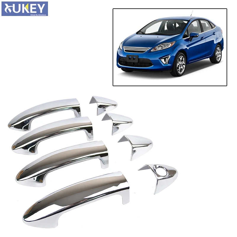 Us 9 85 10 Off Fit For Ford Fiesta 2009 2010 2011 2012 2013 2014 2015 2016 Chrome Side Door Handle Bar Cover Catch Trim Molding Cap Moulding In