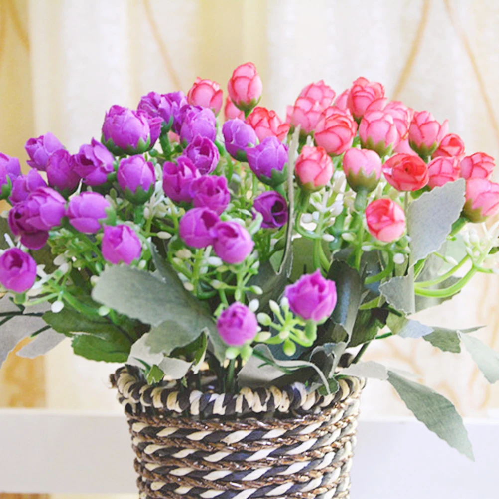 Hot Sale 36 Heads Peony Hydrangeas Silk Rose Flower Artificiales Bouquets Flowers White Wedding Decor