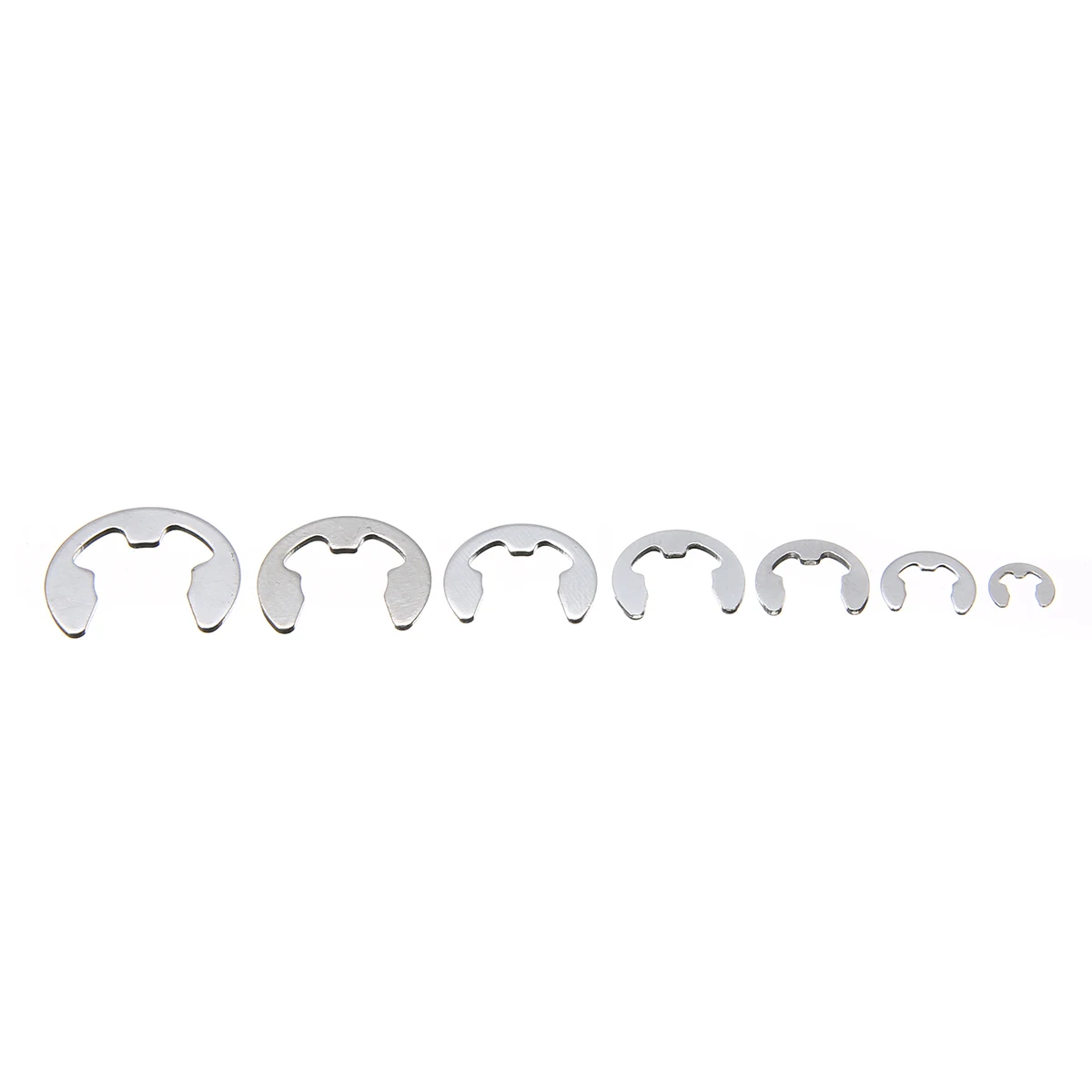 120pcs 304 Stainless Steel Retaining E-Clip Circlip Assortment Kit Set 1.5mm to 10mm with Corrosion Rsistance