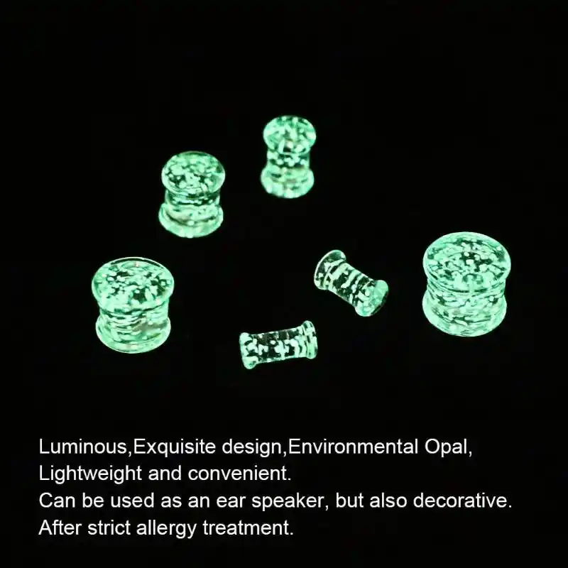 1pc Ear Expander Ear Piercing Opal Luminous Ear Plugs Tunnels