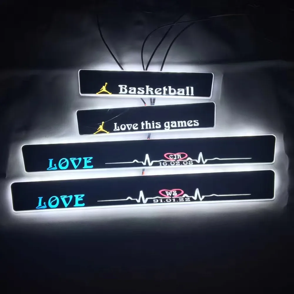 

brithday gift custom made moving acrylic LED Door Scuff Sill Plates Step Plate Protector Car Sticker for Volvo XC90
