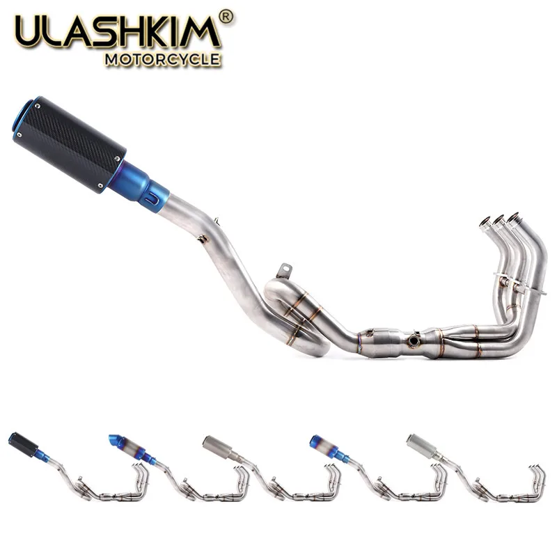 

Motorcycle Carbon Fiber Escape Exhaust Muffler Full System Slip On Middle Pipe For Yamaha MT-09 FZ-09 MT09 TRACER FZ09 2014-2018