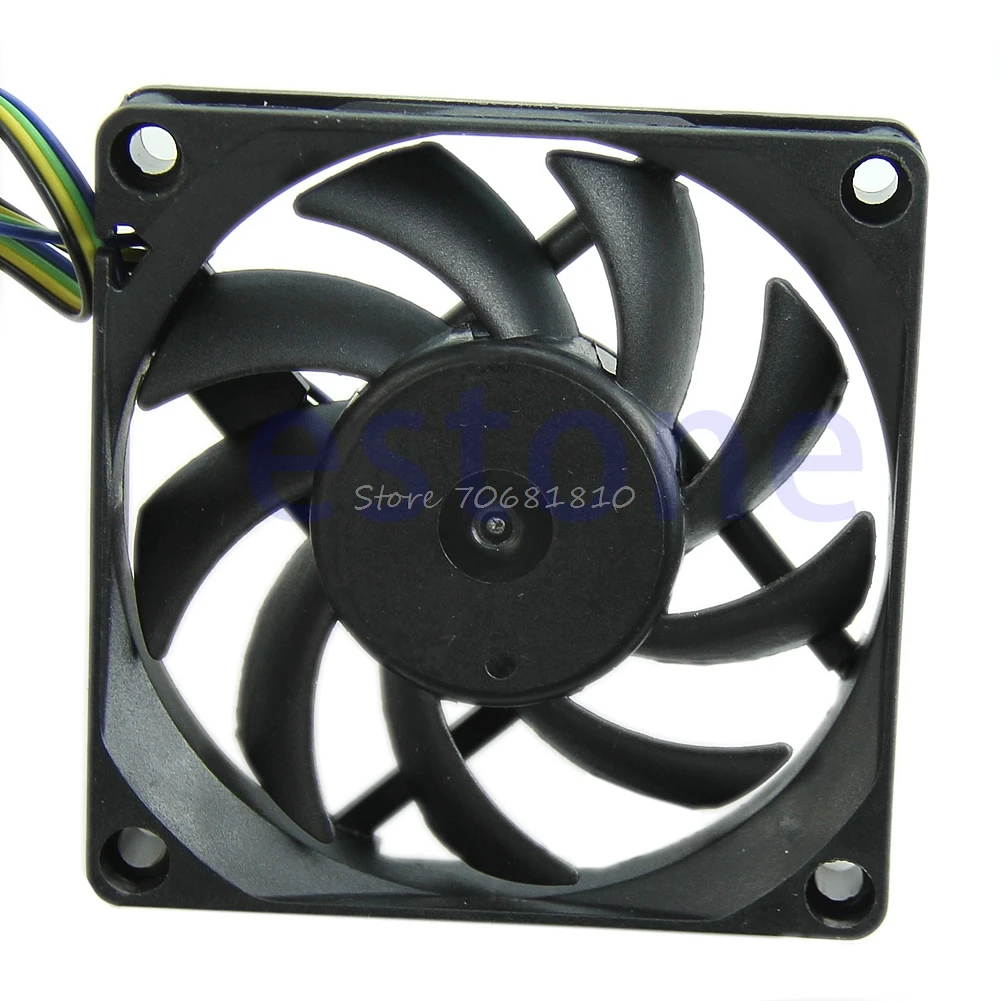 cheap 70mm x 15mm Brushless Fan DC 12V 4 Pin 9 Blade Cooling Cooler 10166